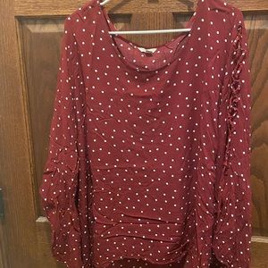 Cranberry Polka-Dot Cato Top